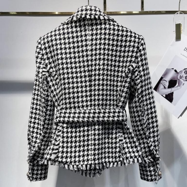 BALMAIN Best Quality Black and white check jacket-2