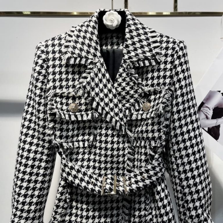 BALMAIN Best Quality Black and white check jacket-3