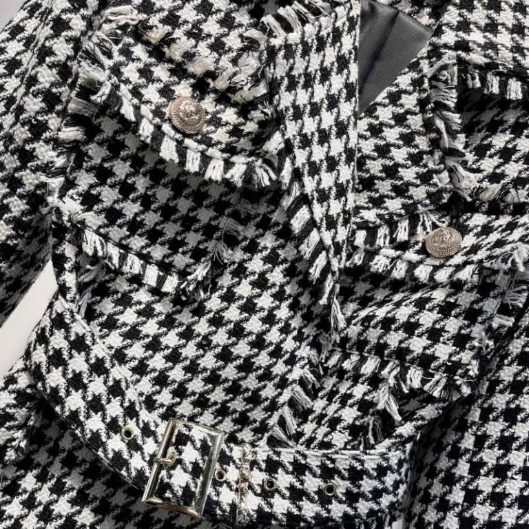 BALMAIN Best Quality Black and white check jacket-5