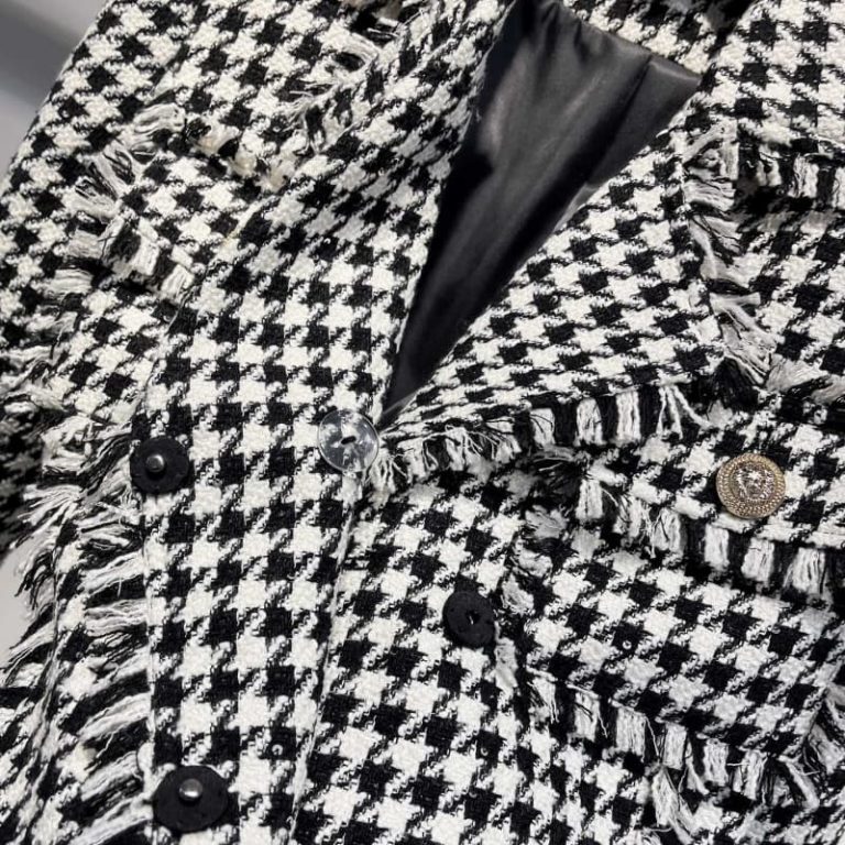 BALMAIN Best Quality Black and white check jacket-6