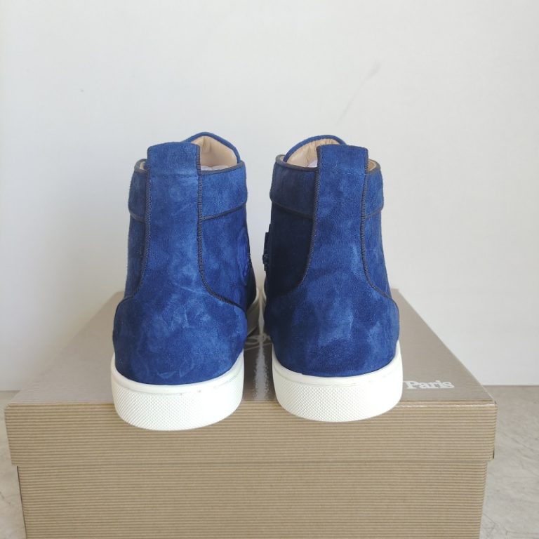 Christian Louboutin top quality mid-top blue suede walking shoes sneaker3