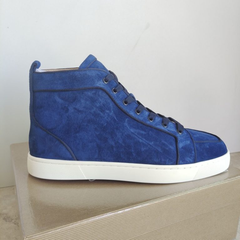 Christian Louboutin top quality mid-top blue suede walking shoes sneaker4