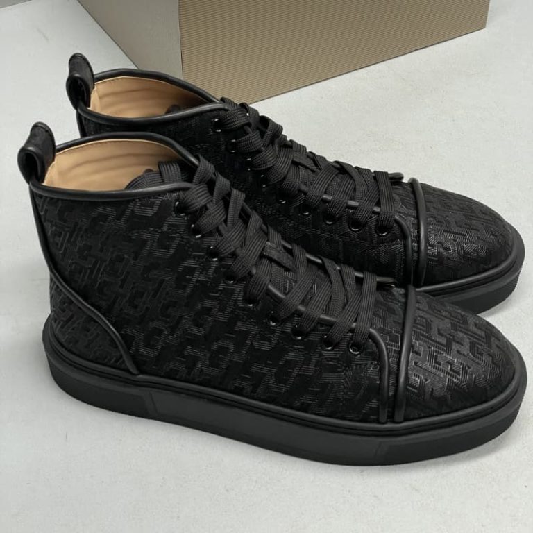 Christian Louboutin women High Top Leather Sneakers men dress shoes-1