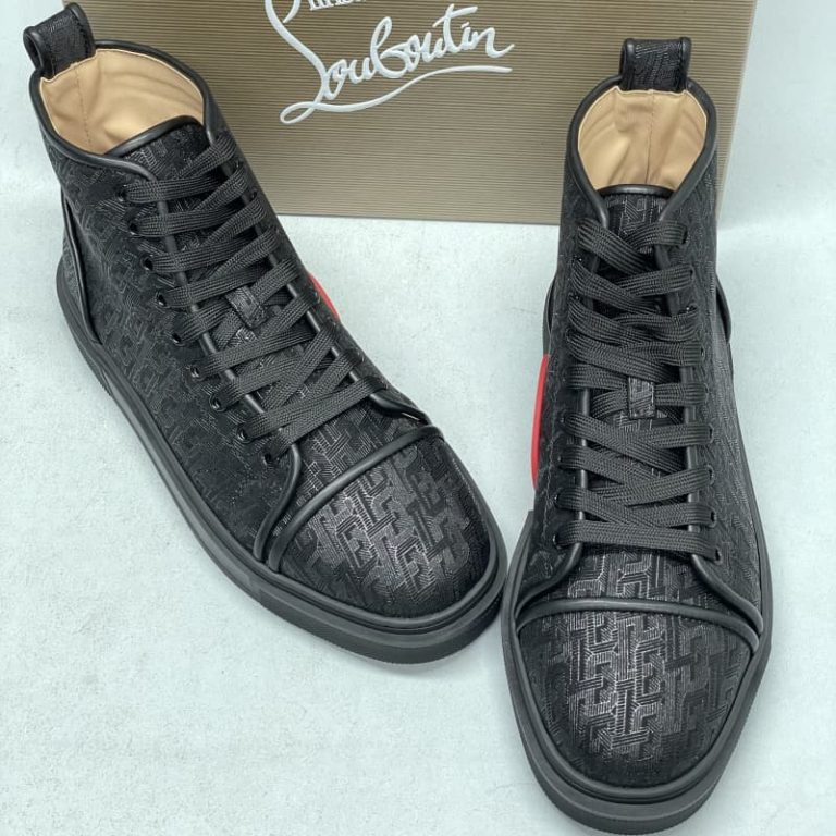 Christian Louboutin women High Top Leather Sneakers men dress shoes-2