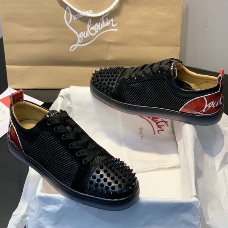 Christian Louboutin women Spike Accents leather Sneakers men dress shoes-2