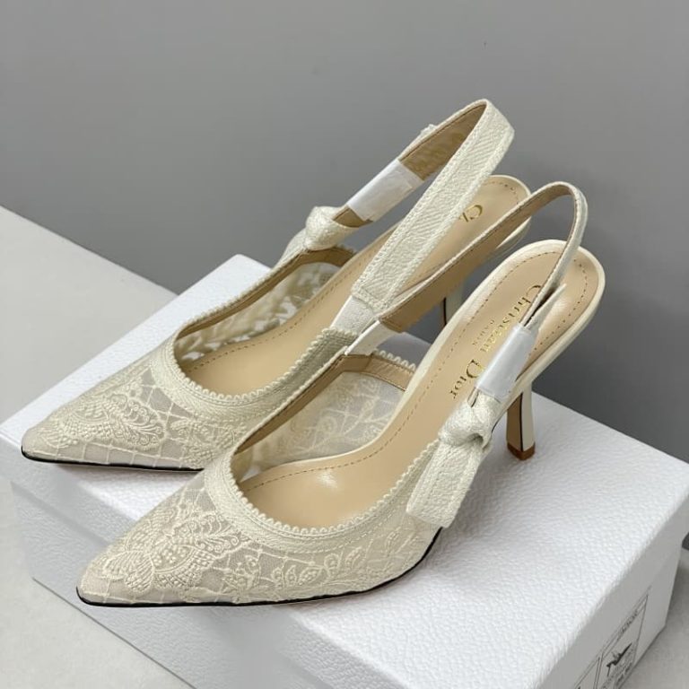 Dior Cabinet de la Mer embroidered slingback pumps in transparent mesh 2