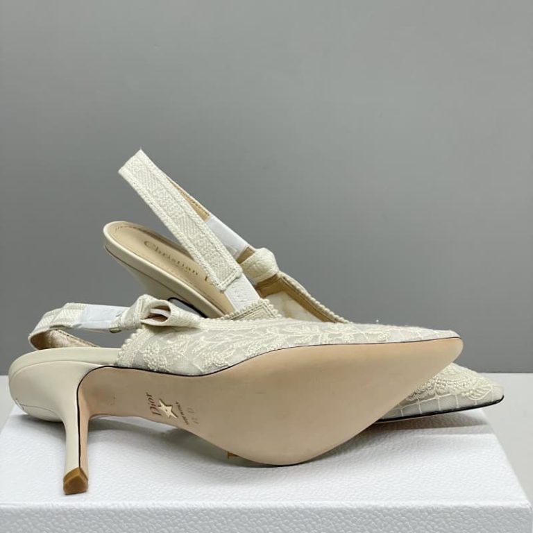 Dior Cabinet de la Mer embroidered slingback pumps in transparent mesh 3