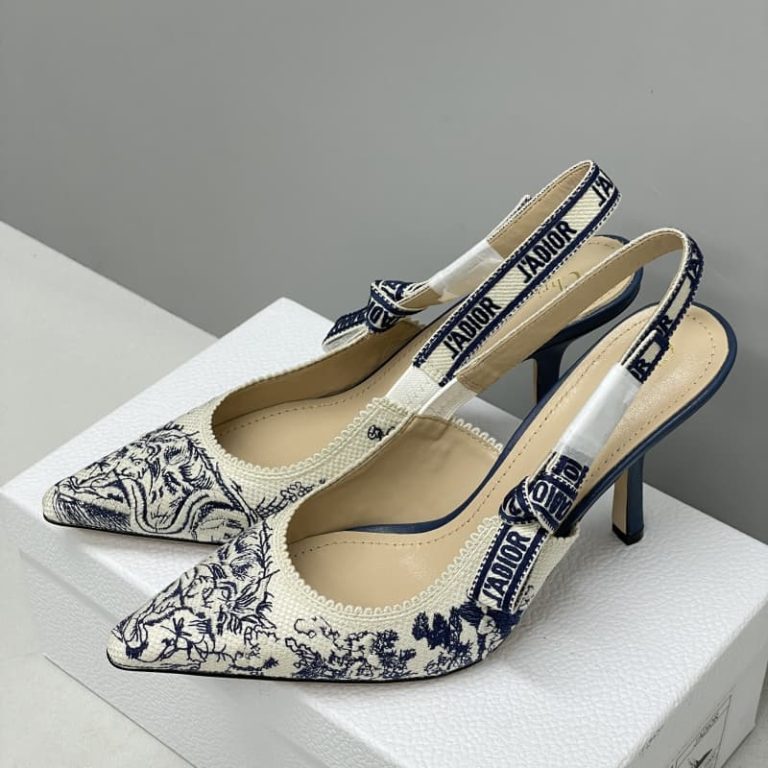 Dior Cabinet de la Mer embroidered slingback pumps in transparent mesh 4