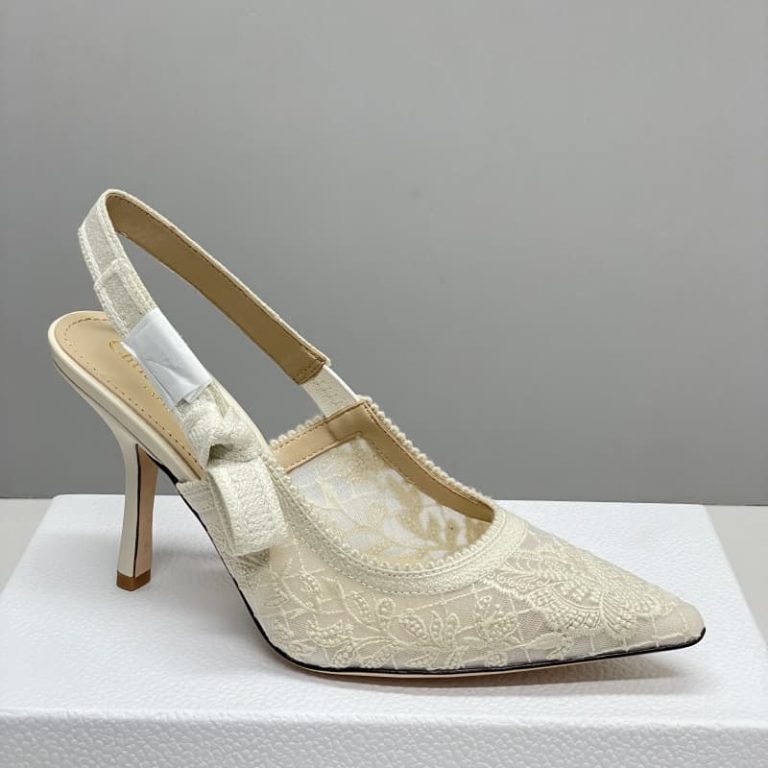 Dior Cabinet de la Mer embroidered slingback pumps in transparent mesh