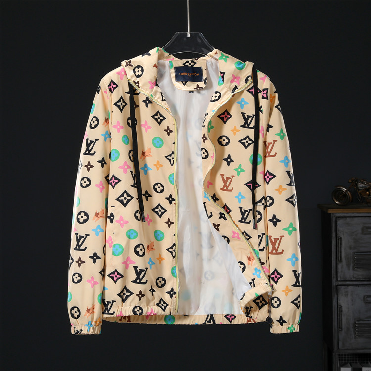 LV high quality colorful monogram printed zipper jacket