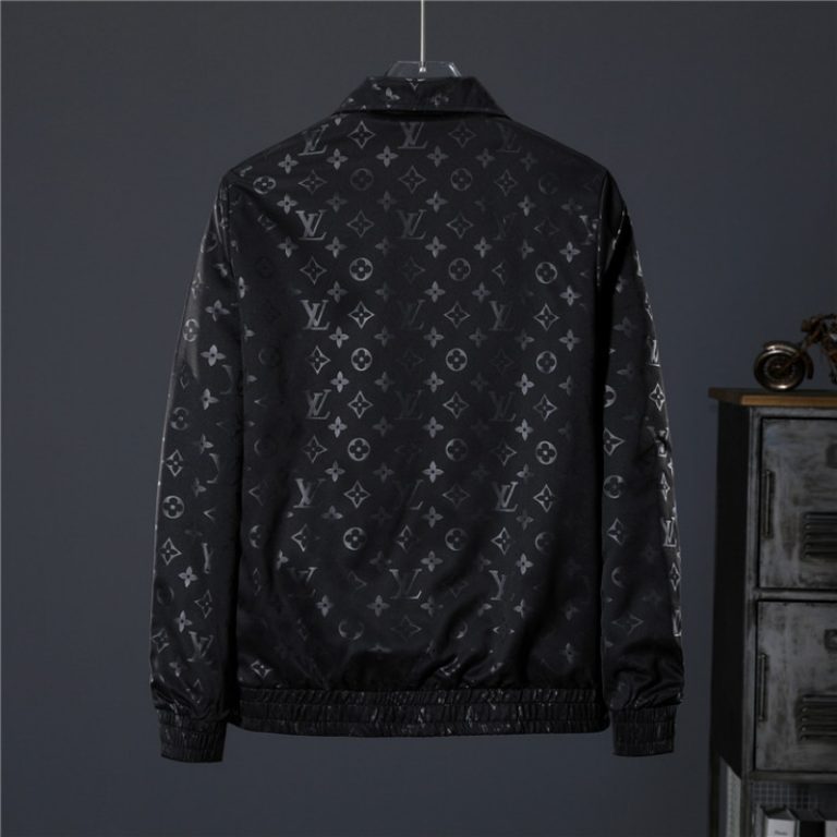 LV high quality monogram printed black zipper jacket2