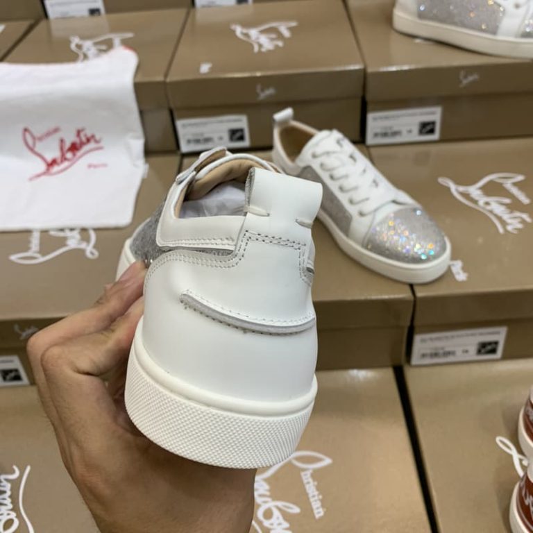 christianlouboutin white suede calf leather crystal sneakers 1