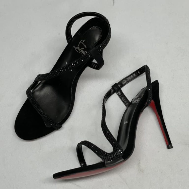 Christian Louboutin Women Luxury Sandals Dress Shoes Women Crystal Strap Pumps High Heels-4