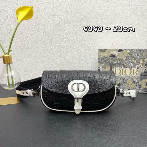 Dior High quality New vintage bag Women shoulder bag Letter printed pattern Metal CD logo-3