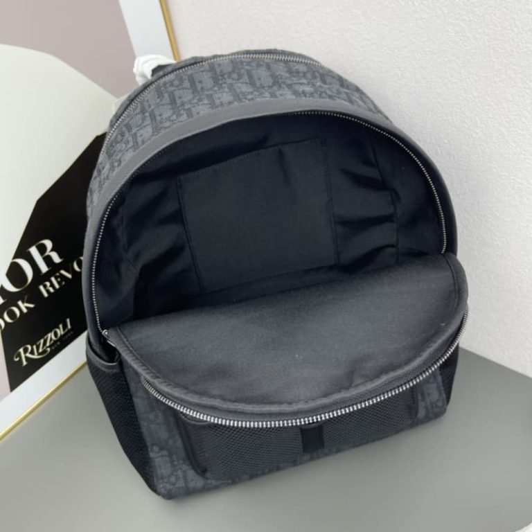 Dior High quality men and women backpacks computer backpacks Made of CD pattern canvas with elaborate buckle flap design-7