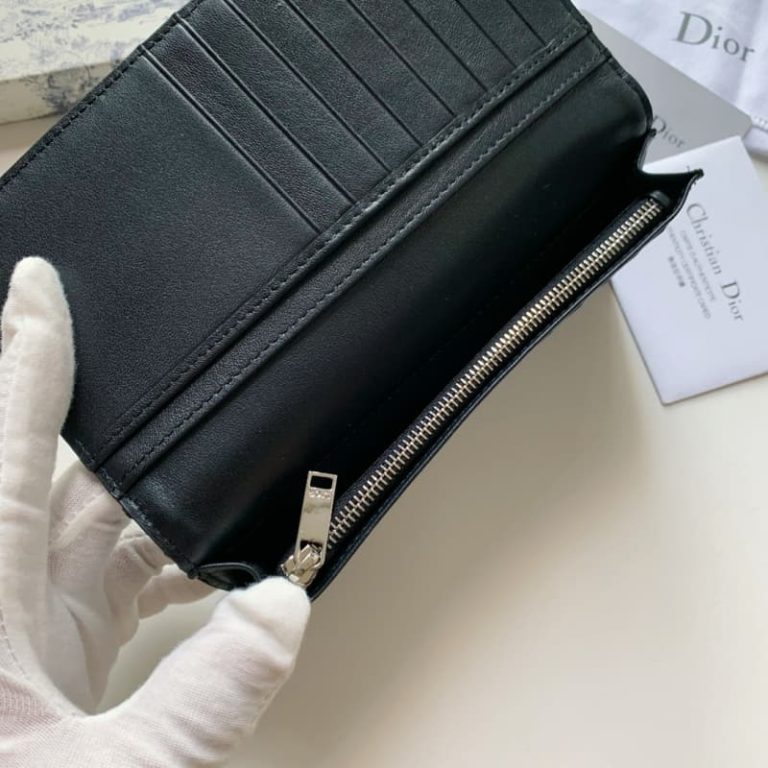 Dior High-quality women wallet Men suit wallet wallet with black head layer cowhide-5