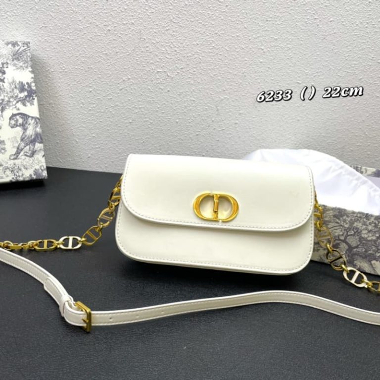 Dior high quality ladies handbag shoulder bag with vintage gold finish metal CD chain-1