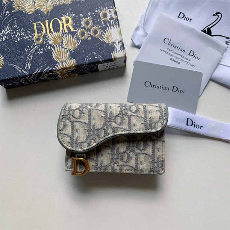 Dior high quality women wallet men saddle small card bag with exquisite hot stamping accessories-1