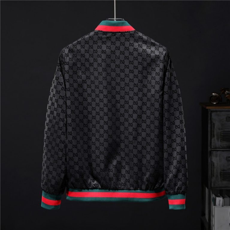 Gucci High Quality Men Black Letter Zipper Full Logo Printed Jacket FZ269 (3)