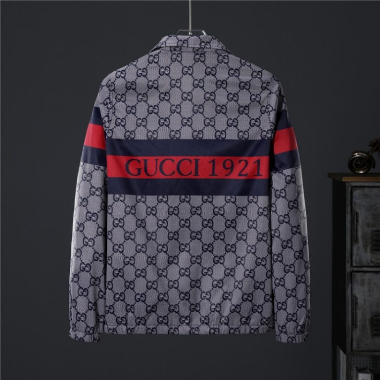 Gucci High Quality Men Blue Letter Zipper Full Logo 1921 Printed Jacket FZ271 (3)