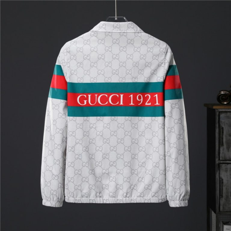 Gucci High Quality Men White Letter Zipper Full Logo 1921 Printed Jacket FZ270 (4)