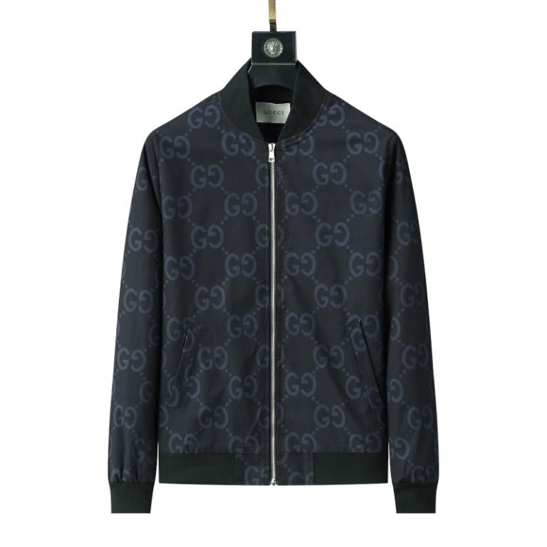 Gucci High Quality Men's Black Brown Letter Printed Hooded Zipper Jackett FZ276 (1)