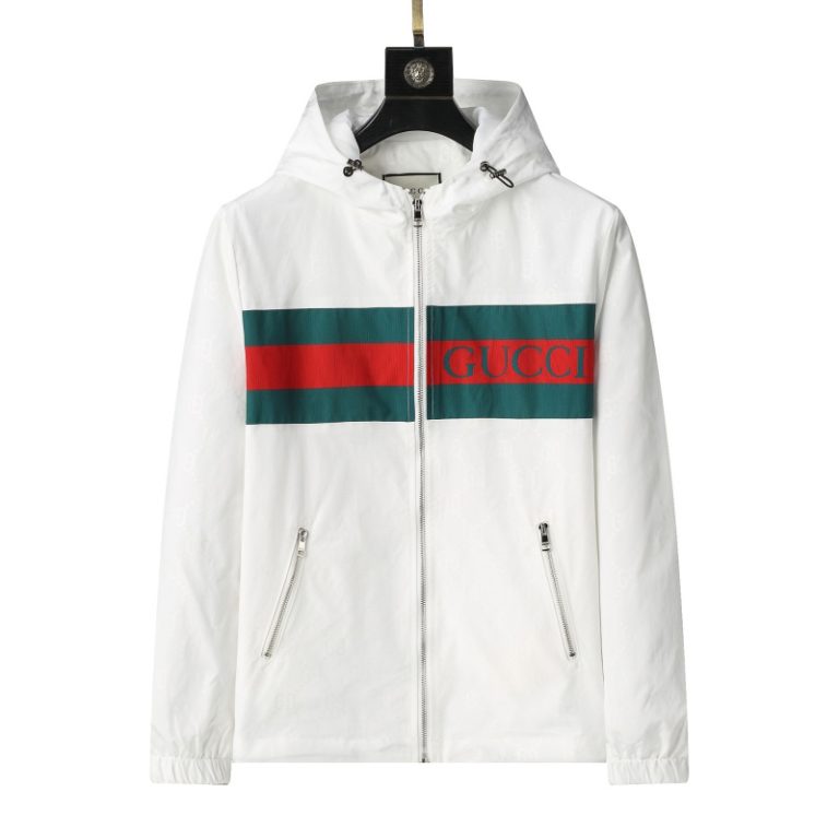 Gucci High Quality Men's Black White Letter Printed Hooded Zipper Jackett FZ275 (3)