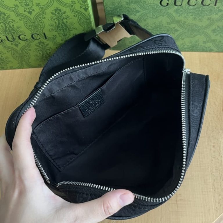 Gucci high quality men women canvas leather double G printed zipper bag-7