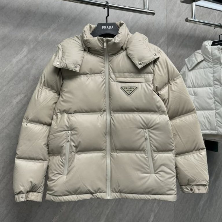 PRADA winter women jacket designer down jacket triangle metal label hooded outdoor down jacket-1