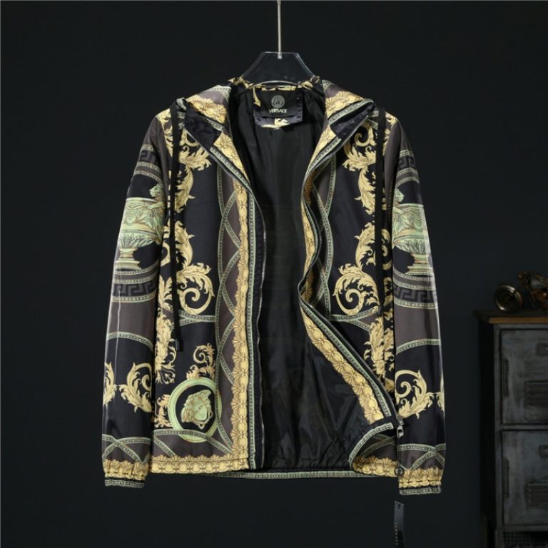 Versace High Quality Men Hooded Zip-Up Full Logo Printed Jacket FZ264 (5)