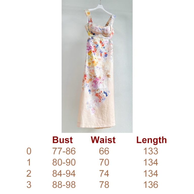 Zimmermann High Quality Elegant Printed Backless Halter Dresses Women Sense Backless Sleeveless Dress 100%LINEN-6