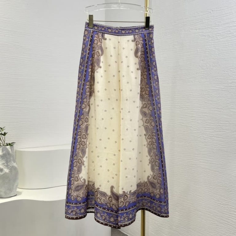 Zimmermann High Quality purple violet paisley print sleeveless backless blouse tops and pants set 100%Linen-3