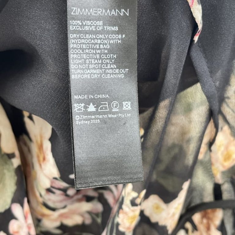 Zimmermann high quality black floral print long sleeve mini dress 100%Viscose-5